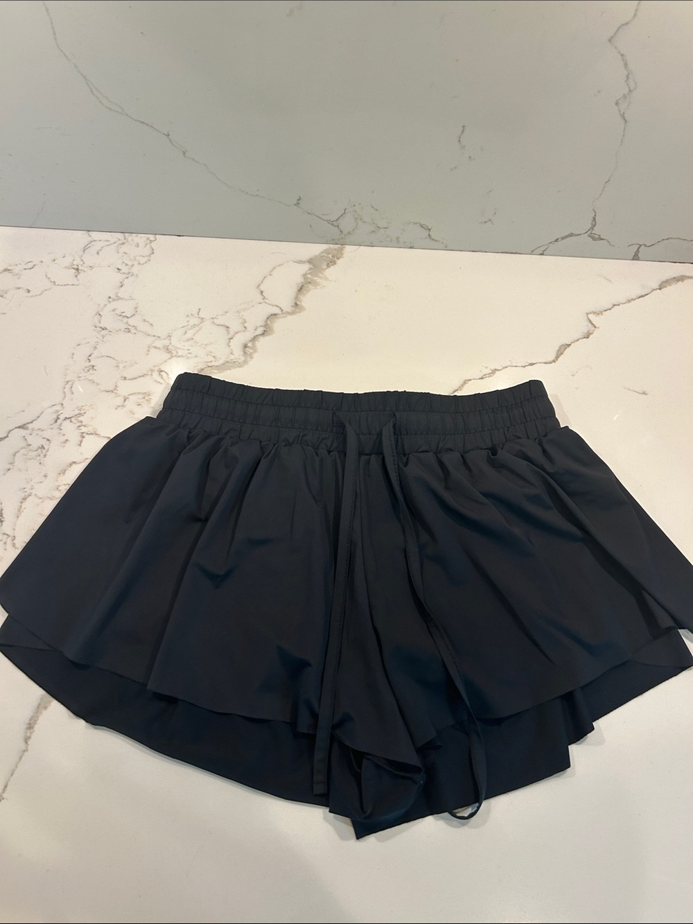 Suzette Collection Layered Black athletic butterfly/flutter shorts